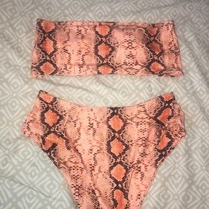 Orange snake skin bikini